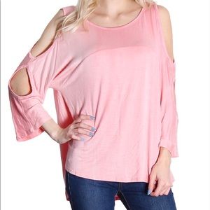 New Ladies Cutout Sleeve Top
